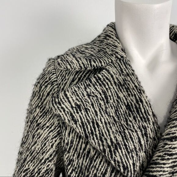 Rinascimento Double Breasted Black and White Wool Blend Coat - Picture 7 of 16